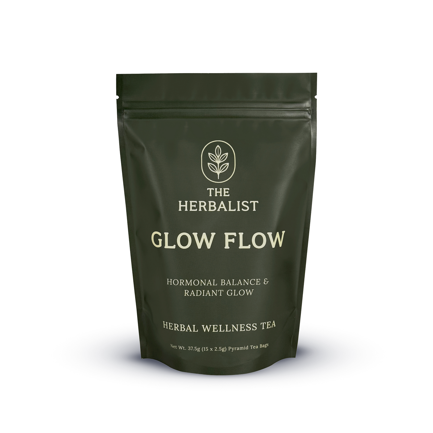 Glow Flow premium herbal tea in pyramid tea bags – natural support for women’s hormonal health, PMS, and PCOS relief