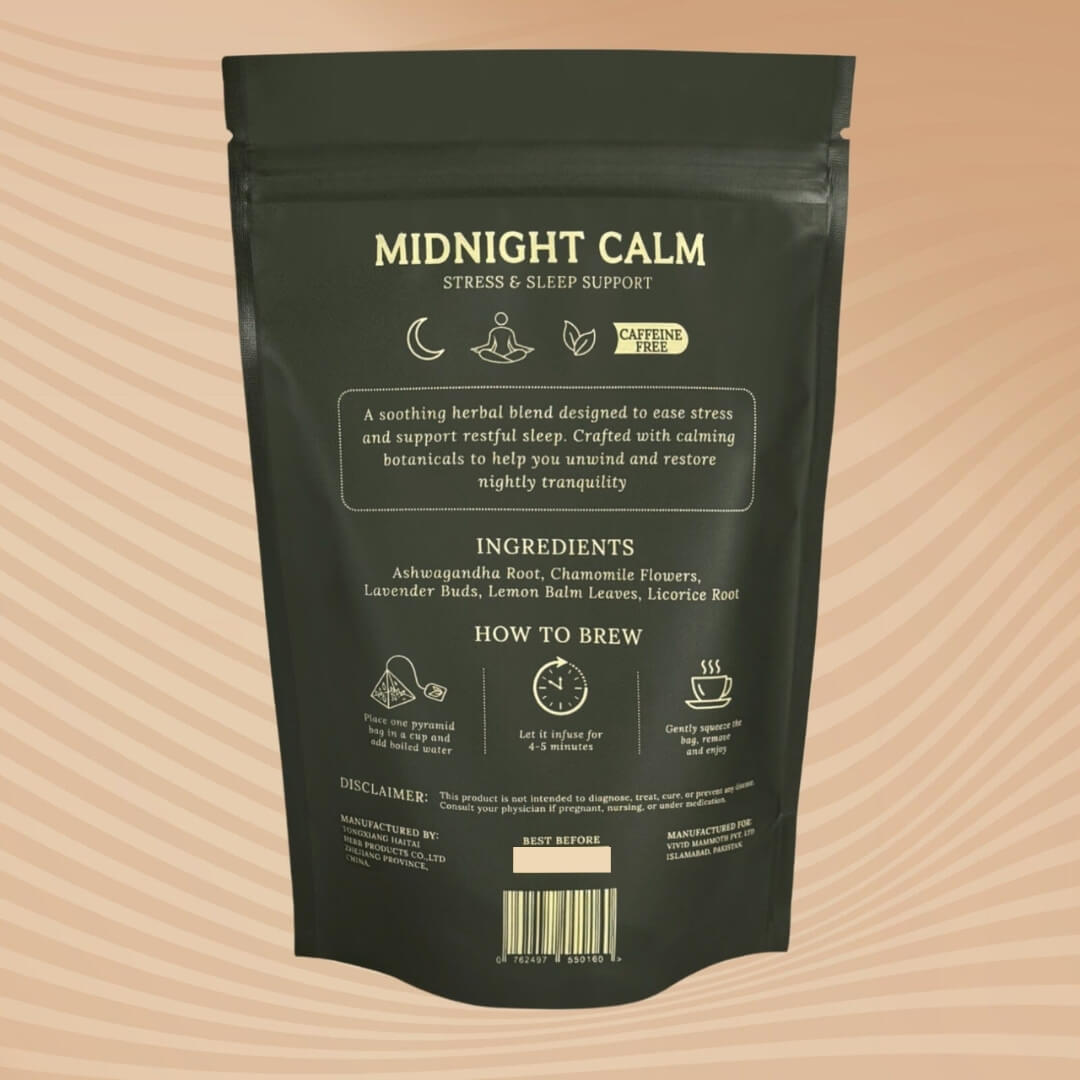 Midnight Calm Herbal Tea – Natural Sleep Aid & Stress Relief Blend The Herbalist