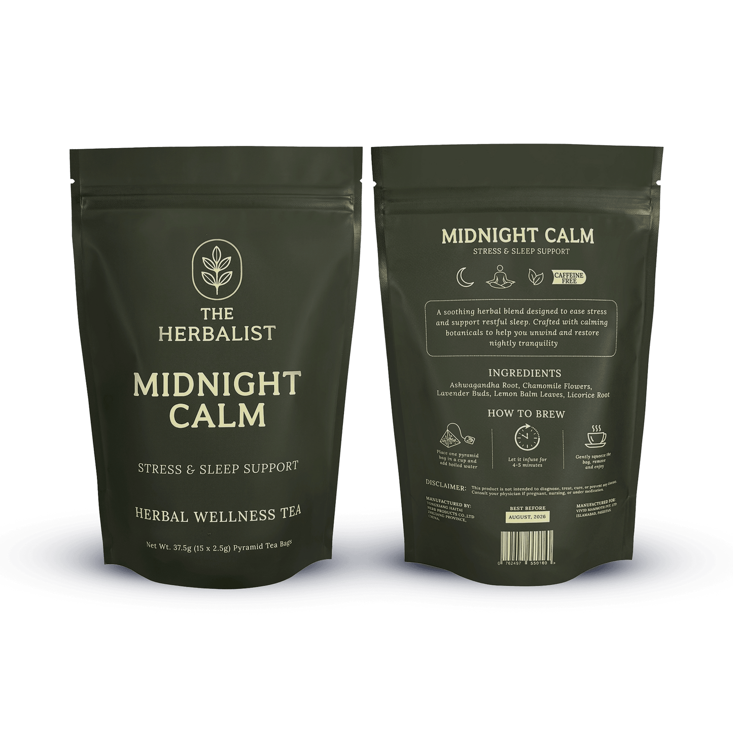 Midnight Calm Herbal Tea – Natural Sleep Aid & Stress Relief Blend The Herbalist