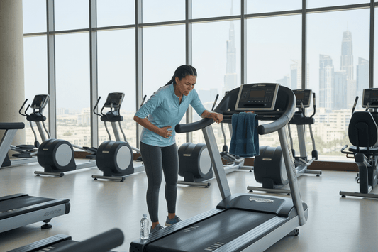Copper tray with fennel and ajwain seeds beside a cup of digestive herbal tea