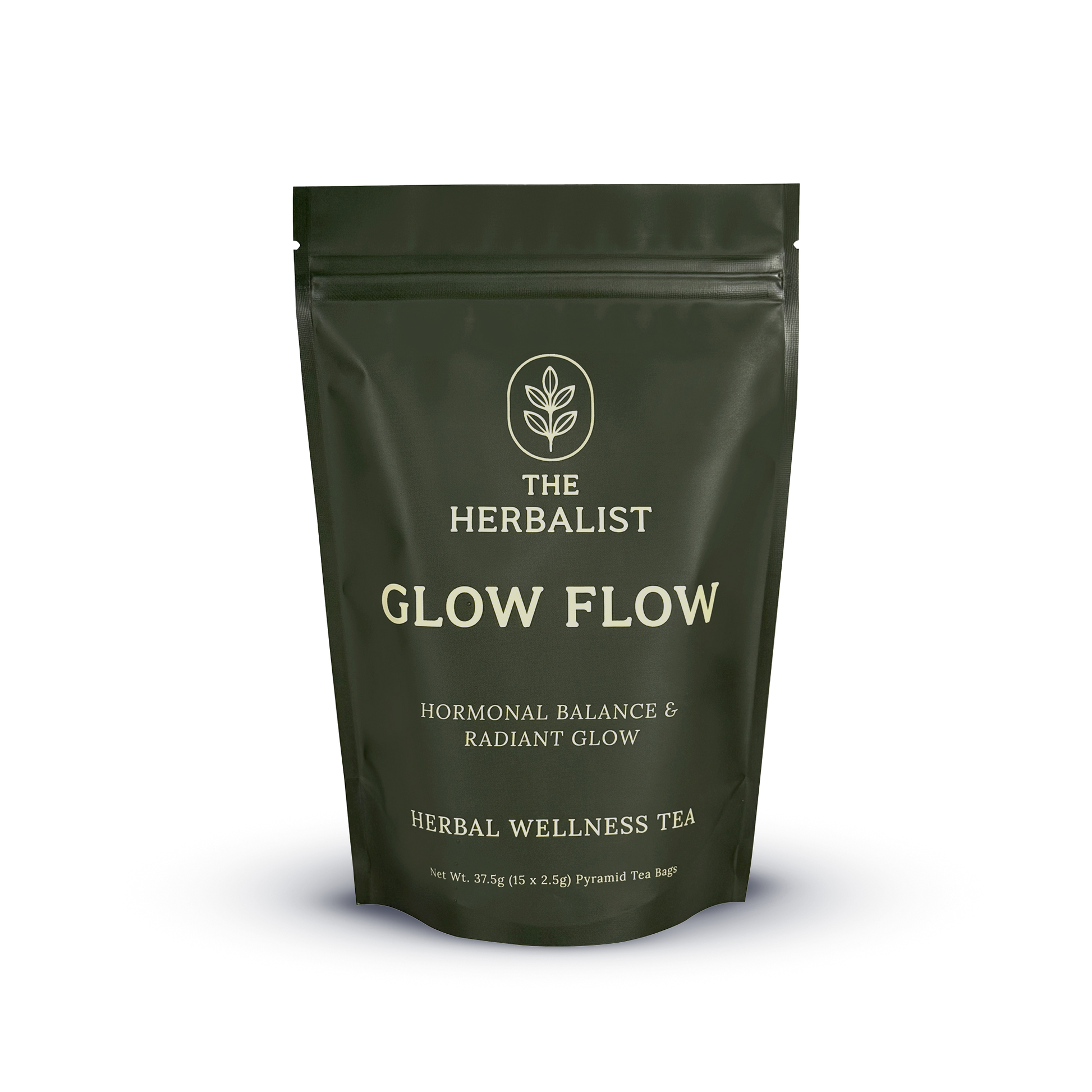 Glow Flow premium herbal tea in pyramid tea bags – natural support for women’s hormonal health, PMS, and PCOS relief