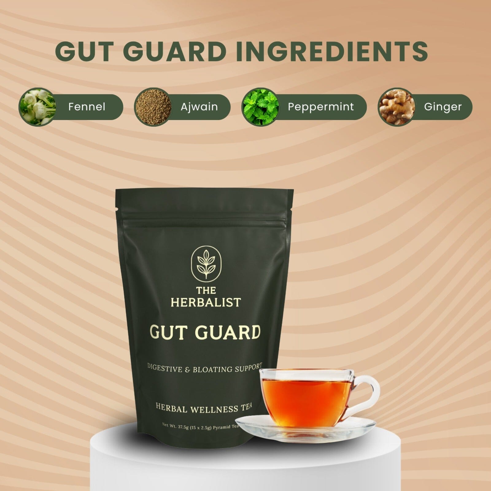 Gut Guard Herbal Tea – Digestive Support & Bloating Relief Blend The Herbalist 
